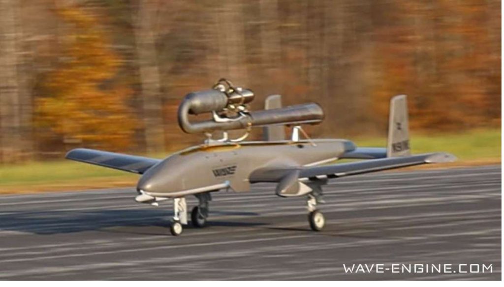 wave engine corp demonstrates complete flight capability on a uav using a jet engine that requires no moving parts