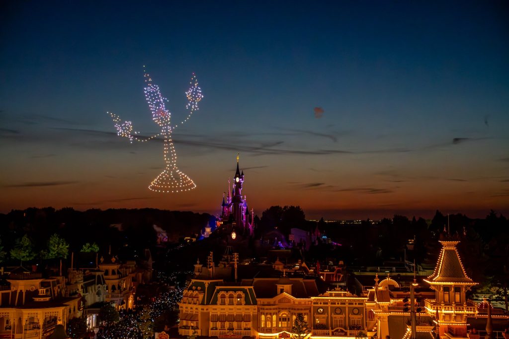 disney breaks guinness world record with mickey mouse drone display