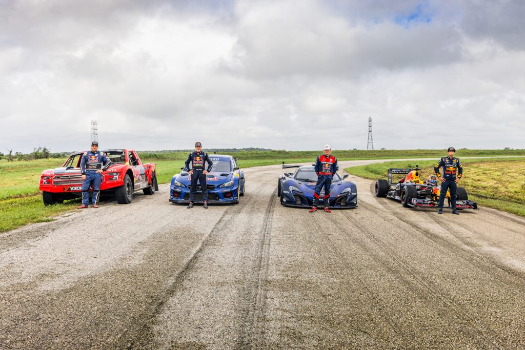 it takes a drone to determine the winner red bulls multi vehicle race captured from above