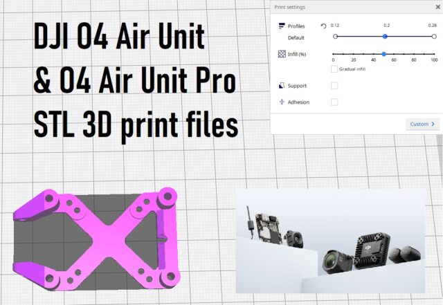 3d print stl files for dji o4 air unit and o4 air unit pro